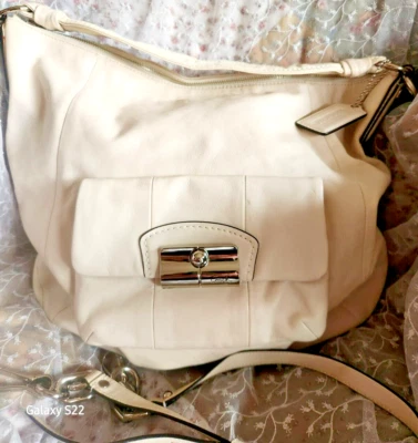 Coach Kristin Handle Hobo Shoulder Bag Satchel Ivory /White Purse Handbag - Image 1 of 4