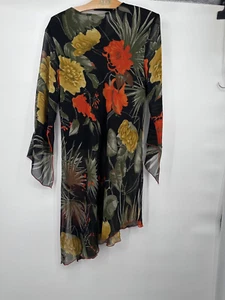 Ashro Multicolor Cotton Polyester Multicolor Dress Size M 3/4 sleeves Note - Picture 1 of 7