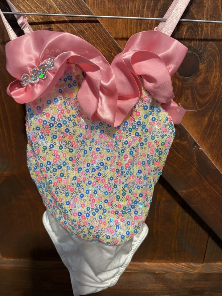 Costume Gallery Girls Pink Dance Dress Lot with Tutu And Feather Tutu - Image 1 of 4