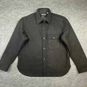 Uniqlo Wool Blend Heavy Duty Shirt Mens M Black Pocket - Picture 1 of 11