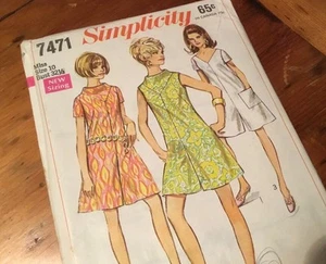 VINTAGE SIMPLICITY 7471 MISSES SZ 10 PANTDRESS PATTERN in 2 LENGTHS - Picture 1 of 5