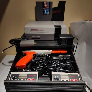 Nintendo NES Console Action Set Complete + NES 2 Drawer 28 game Storage Box. OEM - Picture 1 of 23