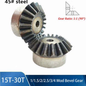 15T-30T Transmission Gears 90°1:1 Pairing Metal 1/1.5/2/2.5/3/4 Mod Bevel Gear - Picture 1 of 7