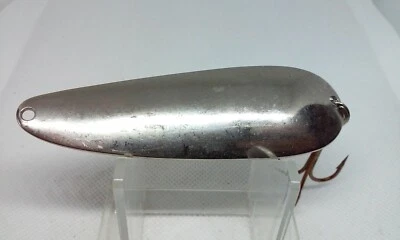 Vintage Blue Fox Aqua Spoon Style Silver 3 1/2" Wobbler  Wigl Spoon Fishing Lure - Image 1 of 4
