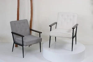 Mid-Century Accent Chair Reading Armchair Upholstered Single Lounge Sofa 3 Color - Picture 1 of 30