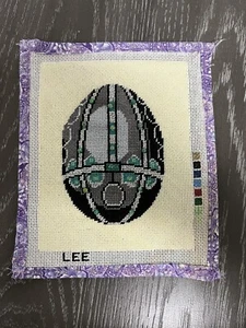 Faberge Ei Nadelspitze Canvas von LEE - schwarz grau silber blau - **KOMPLETT* - Bild 1 von 12