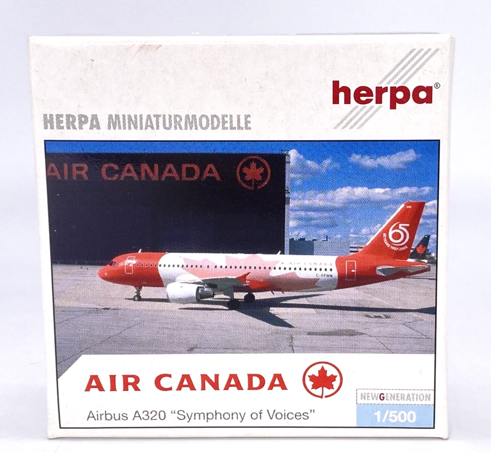 Herpa 502146 Air Canada Airbus A320 Symphony of Voices 1:500 Diecast Model NOB - Image 1 of 4
