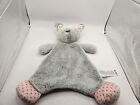 Bunny Plush Lovey Gray & Pink  Rattle Rabbit Soft Security Blanket Little Me 14"