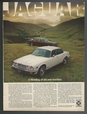 Jaguar XJ 1978 anuncio, Jaguar XJ6 XJ12 anuncio impreso, sedanes blancos y marrones Foto 1 de 3