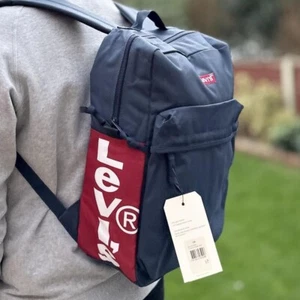 Levi's Blue Back Pack School Sports Bag Over Shoulder Bag Laptop Bag Zip Satchel - Picture 1 of 8
