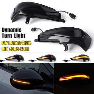 2x Dynamic Turn Signal Mirror Blinker Light For Honda Civic 8th 2006-2011 Sedan - Picture 1 of 7