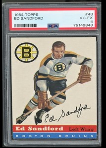 1954-55 Topps Hockey New Slab PSA 4 Ed Sanford Boston Bruins #48
