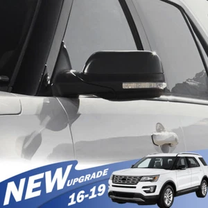 New Pair Mirror Cover Cap Black Painted For Ford Explorer 2016 2017 2018 2019 - Picture 1 of 12