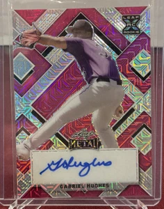 2022 Leaf Metal Draft Gabriel Hughes Pink Mojo Rookie XRC Auto 3/4 Rockies - Picture 1 of 2