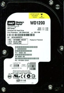 WD1200BB-22GUC0, DCM: DSBHNTJAA WESTERN DIGITAL IDE 120GB - Picture 1 of 1