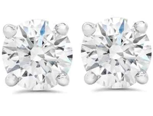 6.02 Ct Round Lab Grown F VS2 Diamond Earrings Platinum IGI Certified Excellent - Picture 1 of 10