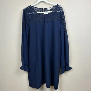 Umgee+ NWT Blue Dress 1X Yoke Semi-sheer Sleeves Romantic Dressy Flowy Event - Picture 1 of 8