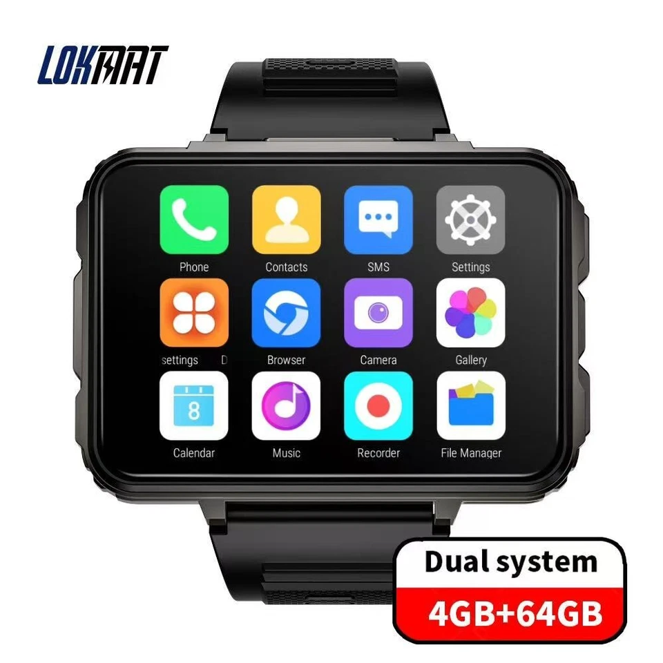 2,4" 4G Smartwatch LOKMAT APPLLP 5 Max Dual Kameras 4GB+64GB Android 10 1500mAh - Bild 1 von 4
