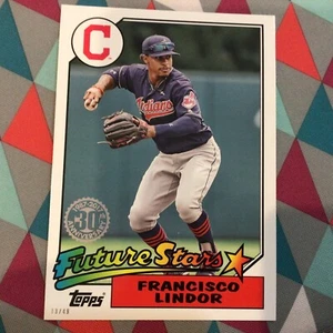 Francisco Lindor #10 Guardians 13/49 made 2017 Topps 1987 30th Anniversary 5x7 - Picture 1 of 2