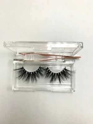 Fluffy Eyelash 25mm 3d Mink Lashes Long Thick Natural Eyelashes New Free Tweezer - Image 1 of 4