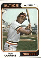 1974 Topps Baltimore Orioles Baseball Card #353 Rich Coggins - VG-EX