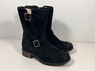 Ugg Chaney (1006042) Black Suede Lined Buckle Accent Boots Women Size 8