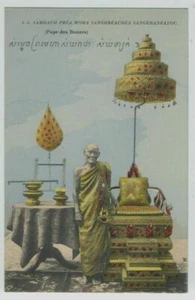 CAMBOGIA - S. S. S. SAMDACH PREA SANGKHANEAYOC monaco buddista e trono ca1908 - Foto 1 di 2