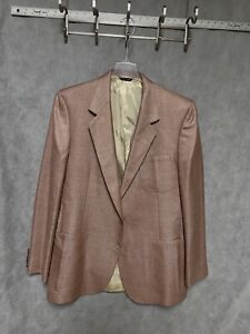 Lanvin Men 2 Button Blazer 44L Salmon Wool Gabardine Pockets Coat Jacket Luxury