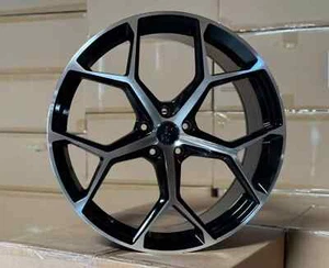 20" 20x9 5X112 +32 66.6 Black Machined Rims Fit Audi A5 A6 A7 S4 S5 S6 Set of 4 - Picture 1 of 6