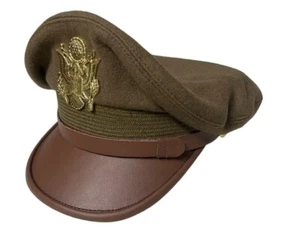 WW2 USAAF US ARMY OFFICERS UNIFORM VISOR HAT CRUSHER STYLE Wool CAP all size - Picture 1 of 5