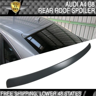 Fits 2009-2014 Audi A4 Quattro B8 4Dr Rear Roof Window Spoiler Wing ABS - Image 1 of 3