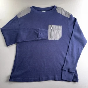 Mecca USA Vintage 90's Y2K Men's Medium Long Sleeve Blue Knit Thermal Shirt - Picture 1 of 11