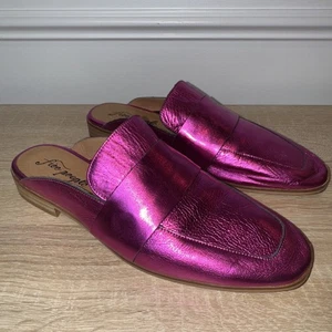 Free People Damen Metallic Pink Magenta At Ease Loafer Pantolette EU 41 US 20,5 Neu ohne Karton - Bild 1 von 10