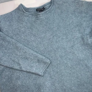 Eileen Fisher Crew Neck Box Top Sweater Women’s Large Blue Cashmere Blend - Picture 1 of 7