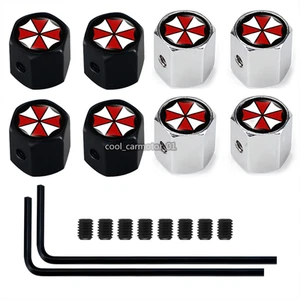 4x Umbrella Corporation Resident Evil Valve Stem Caps Wheel Tire Air Valve Cap - Picture 1 of 7
