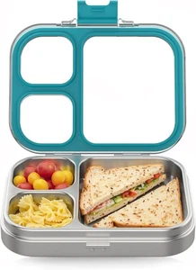 Homekol 3 Compartments Metal Bento Box for Kids Adults, Leak-proof - Picture 1 of 8