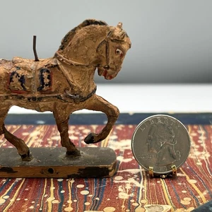 PRIMITIV Hausser Elastolin VERBUND PFERD Volkskunst FIGUR Dekor ANTIK SPIELZEUG - Bild 1 von 13