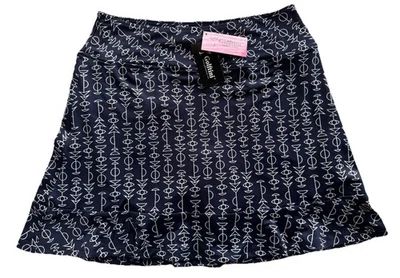 Pantalón Corto Deportivo Golftini Ruffle Tech Golf Pickleball Tenis Azul Marino Blanco Estampado M Foto 1 de 4