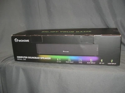 New in box Wohome 2.1 Computer Sound Bar for Desktop PC, Bluetooth 5.3  - Image 1 of 4