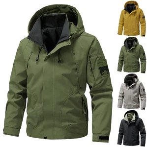 Herren Langarm Softshell Regenjacke Fashion Cargo Herbstjacke Wasserdicht - Bild 1 von 11