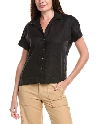 Nueva Camisa Para Mujer JAMES PERSE Negra Lino Manga Corta Talla L(3) Foto 1 de 4