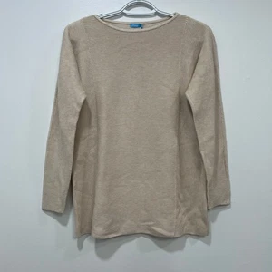 J Mclaughlin Lynelle XS NWT $248 Long Sleeve Cashmere Crewneck Knit Tan Beige - Picture 1 of 6
