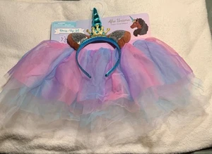 Afro Unicorn Two Piece Dress up set Ages 3+ Skirt and Headband HALLOWEEN - Picture 1 of 7