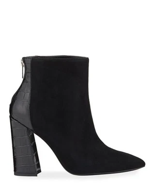 $269 Charles David MICRO Negro Gamuza Croco Cuero Botines 6.5 Foto 1 de 4