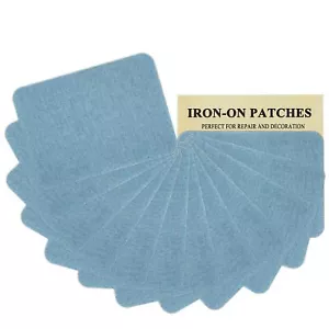 Denim Iron-on Jean Patches Repair Patches for Jeans Inside & Outside 100% Cot... - Picture 1 of 6
