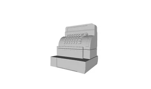 Printle antiker Registrierkassenautomat -- Kassenladenobjekt für Dioramen Zugsets - Bild 1 von 11