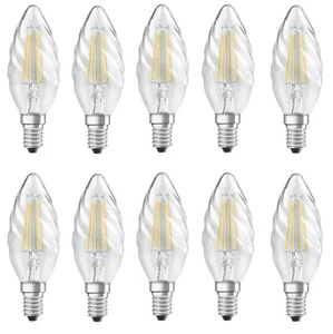 10x Osram LED STAR Classic BW 40 Kerze E14 4W = 40W gedreht EEK:F (Spektrum A-G) - Bild 1 von 5