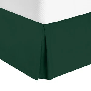 Luxury Pleated Tailored Bed Skirt - 14” Drop Dust Ruffle, Cal King -Hunter Green - Picture 1 of 4