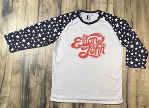 Elton John Rolling Stones style Baseball T Raglan Troubadour Stars L 2022 Tour . - Picture 1 of 10
