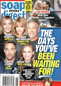 Soap Opera Digest Magazine November 12 2018 Days of our Lives Peter Bergman - Imagen 1 de 3